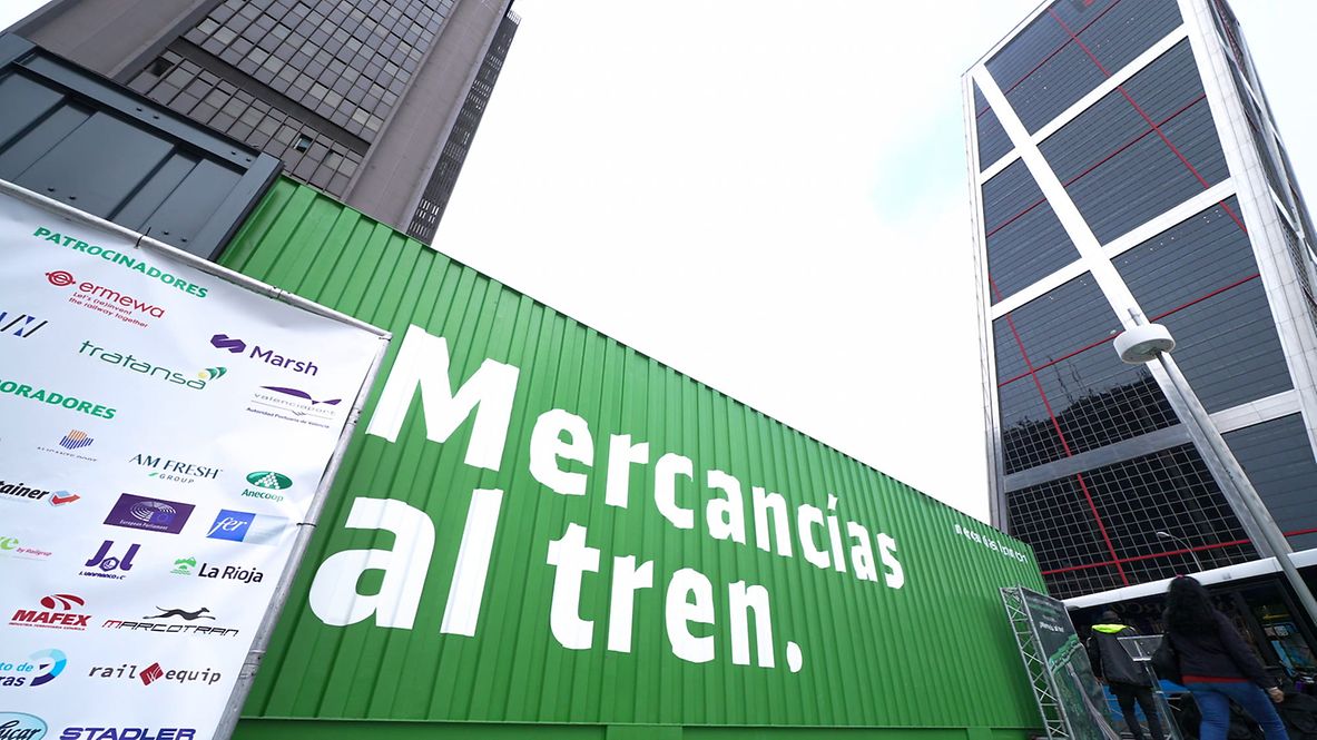 Mercancías al tren en Madrid