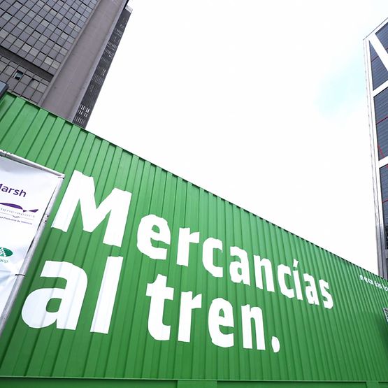 Mercancías al tren en Madrid